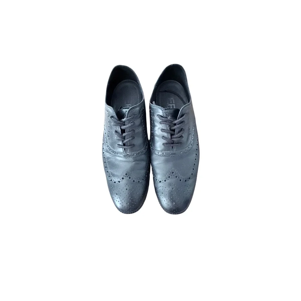 Cole Haan Zerogrand Wingtip Oxford Black Leather Shoes Mens 11.5 M